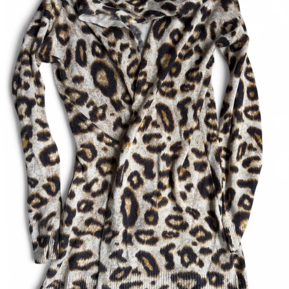 H&M Brown Leopard Print Knit Cardigan